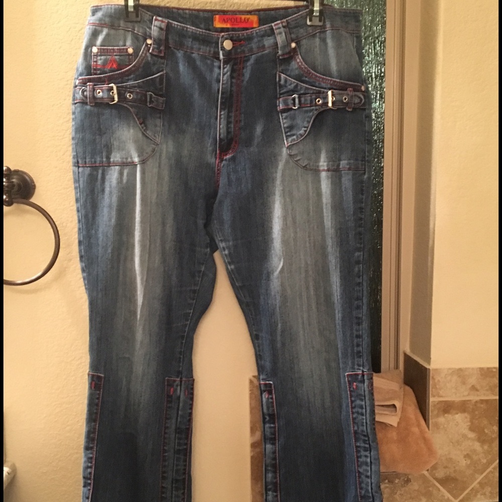 ***On HOLD ***Jeans with red accents