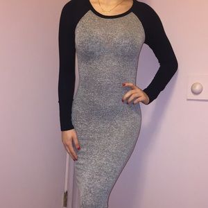 fashion nova long sleeve baseball midi dress