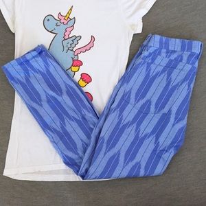 J Crew Factory Ikat Patterned Jeans