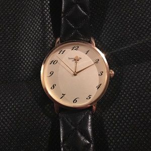 Kate Spade gold Metro watch with quilted band