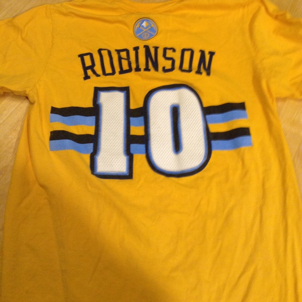 Denver Nuggets #10 Nate Robinson gold shirt
