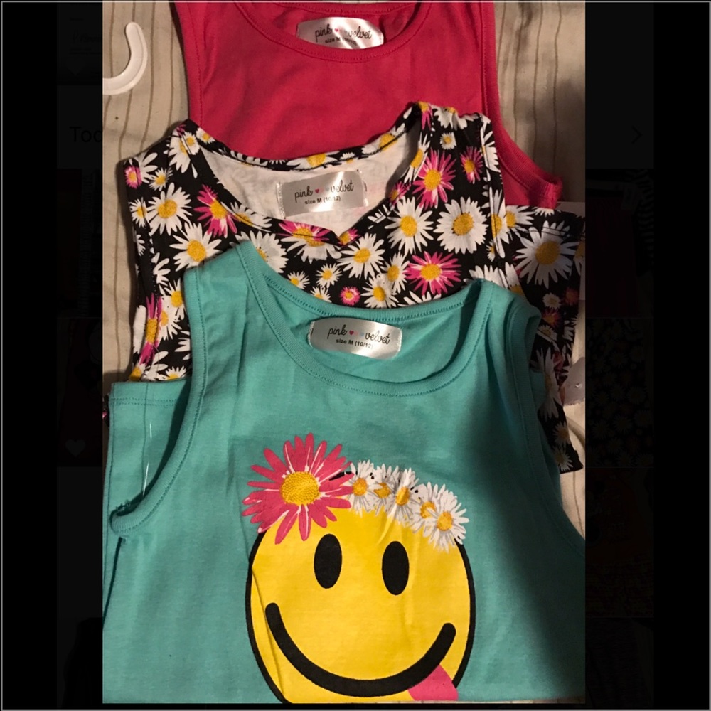 3 brand new Pink Velvet tees sizes 10/12