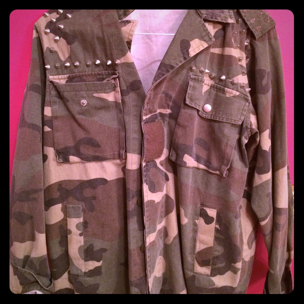 Glamorous Army Jacket with Spikes
