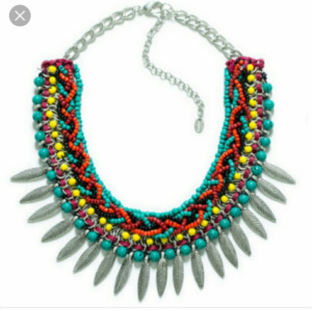Zara Tribal Beaded Collar Necklace