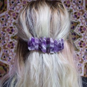 Purple Polished Amethyst Crystal Barrette 💜✨
