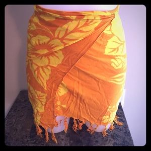 Yellow Hawaiian Wrap Around Cover Up