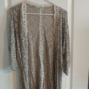 Black and cream lace cardigan