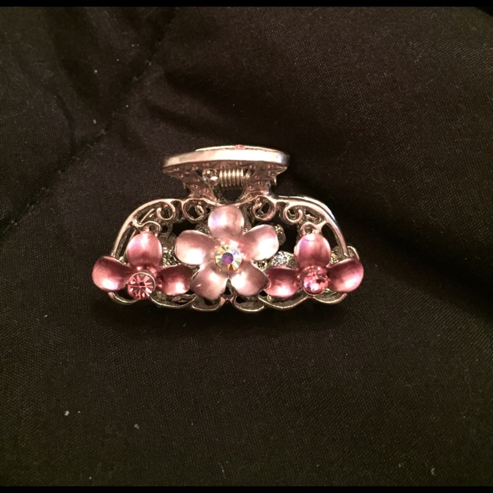 Purple & Pink broach Floral Claw Decorative Clip