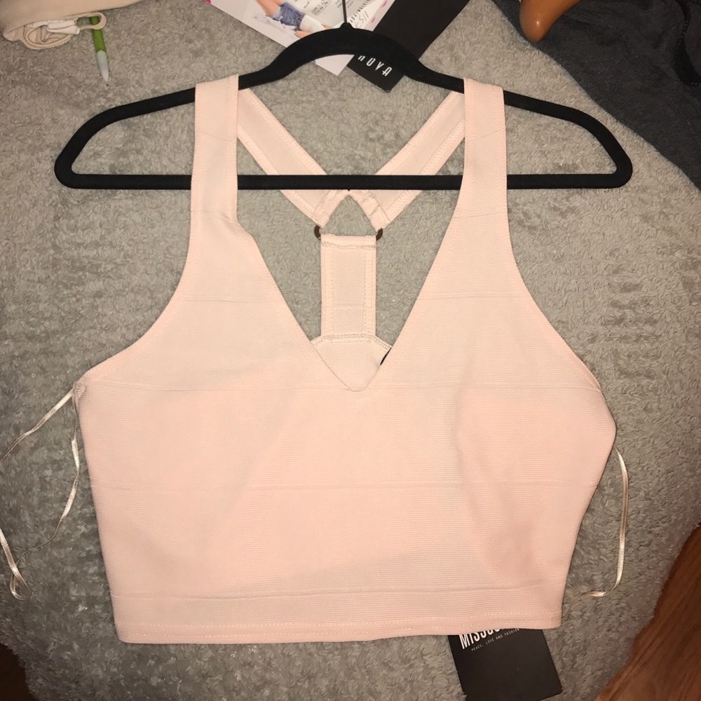 Nasty gal baby pink crop top