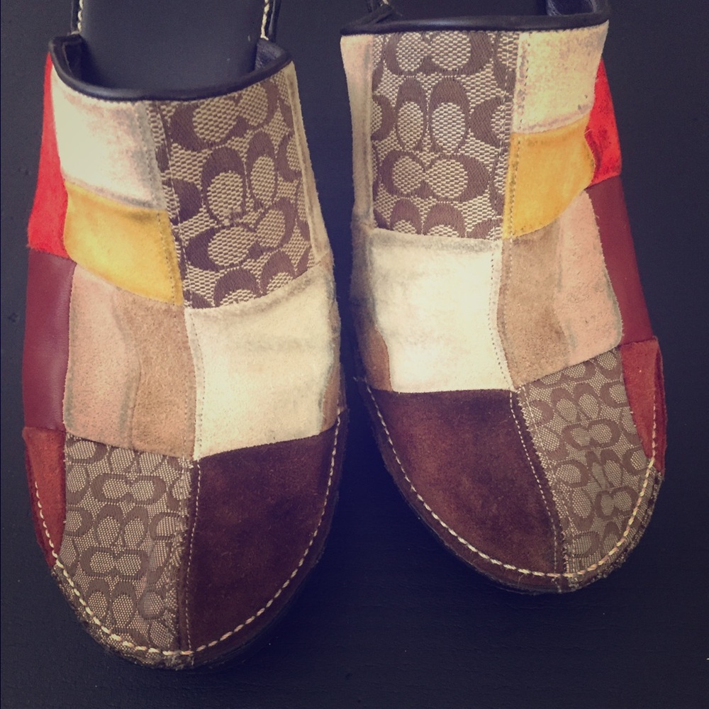 VERY RARE VINTAGE coach Patchwork clogs - Picture 3 of 3