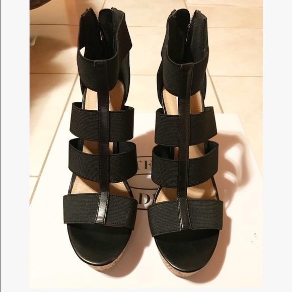 ⚫️Black Steve Madden elastic Wedges - Picture 1 of 4