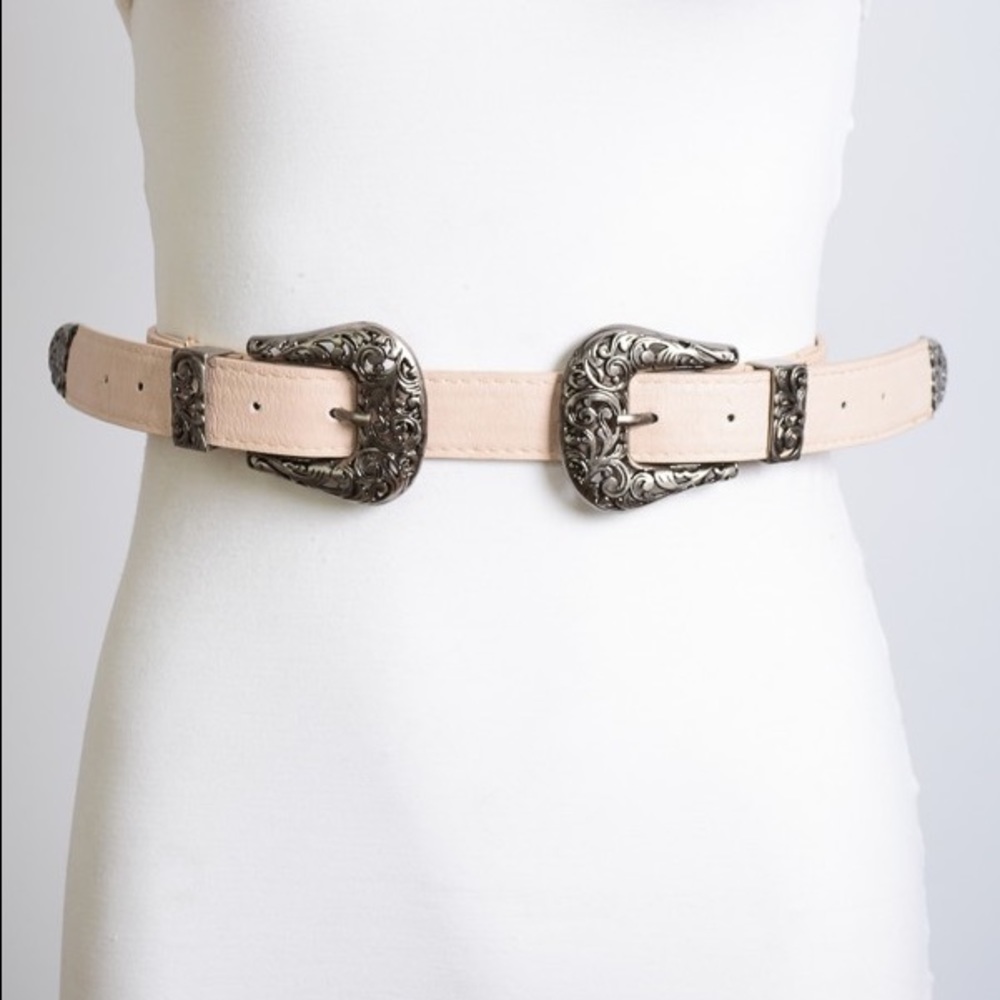 Double Buckle Western Belt- Free People Inspired