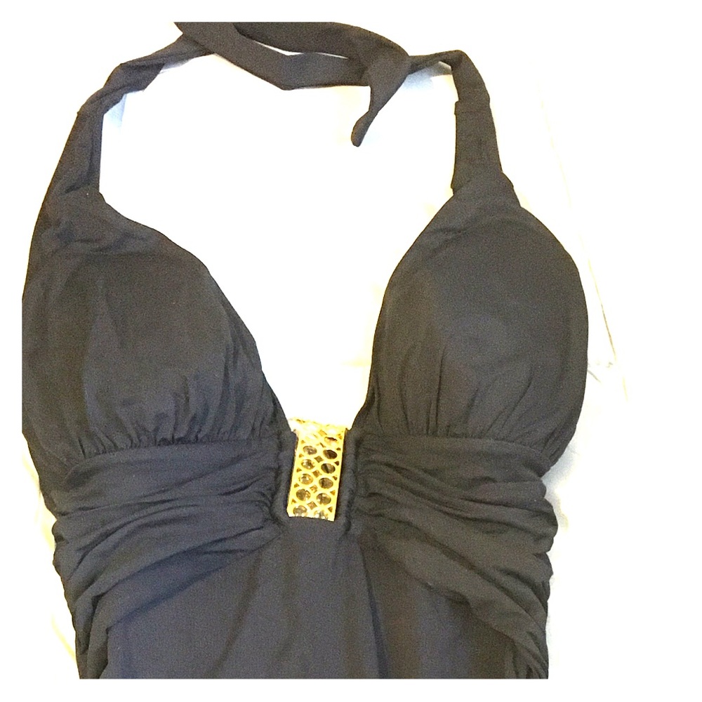 Black one piece bathing suit