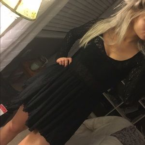 Free People Intimately black lace dress