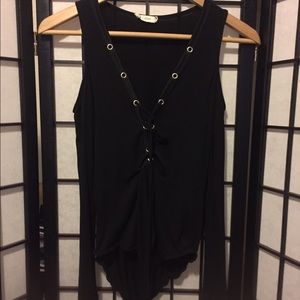 Open shoulder body suit