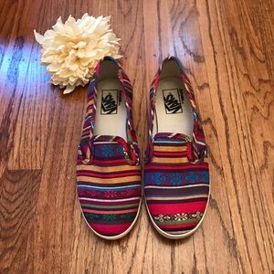vans slip on aztec