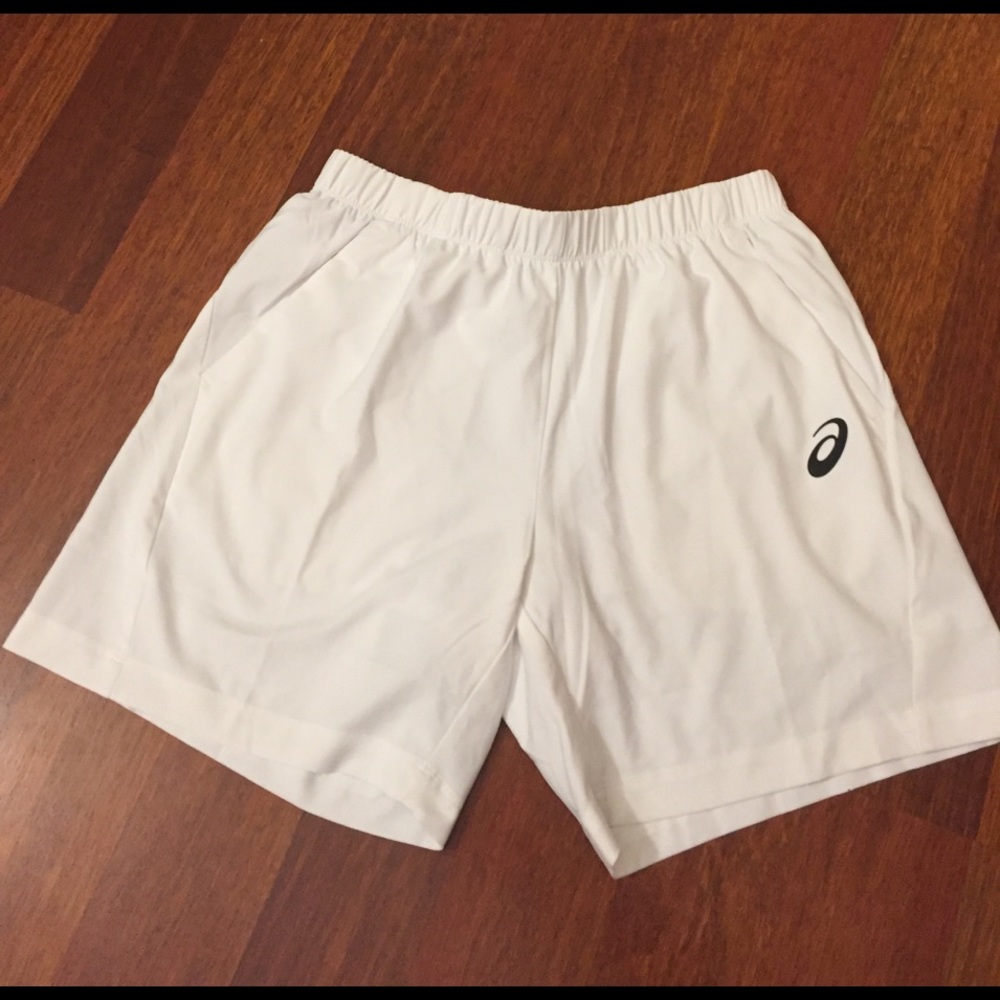 Asics mens asicsmotiondry white short