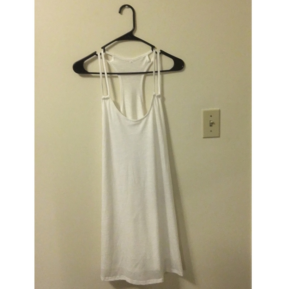 White dress with straps