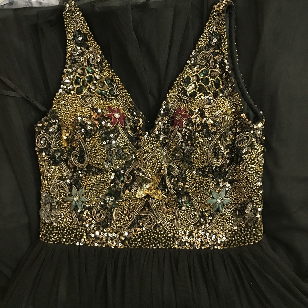 Adrianna Papell Embellished Tulle A Line Dress - Picture 2 of 4