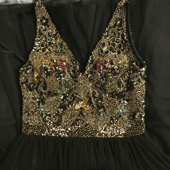 Adrianna Papell Embellished Tulle A Line Dress - Picture 2 of 4