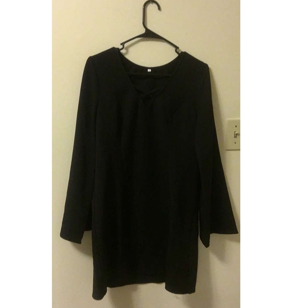 Long sleeved black dress