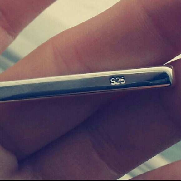 Sterling Silver Vertical Bar Pendant/ Balance Bar - Picture 3 of 3