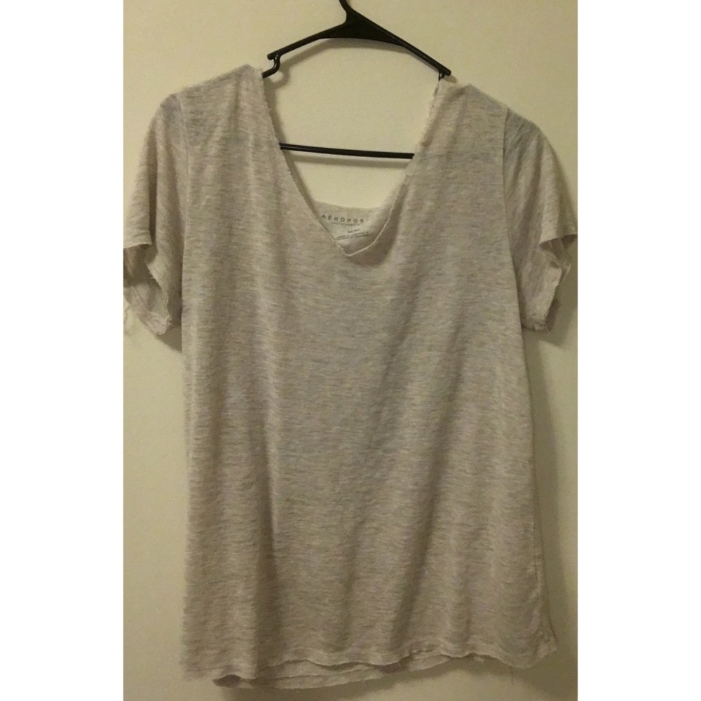 Tan short sleeved v neck