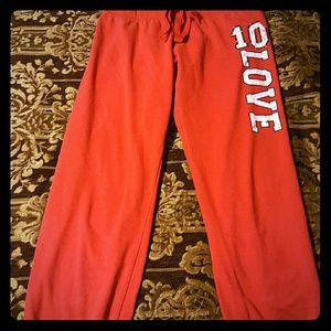 Red n white cropped sweats