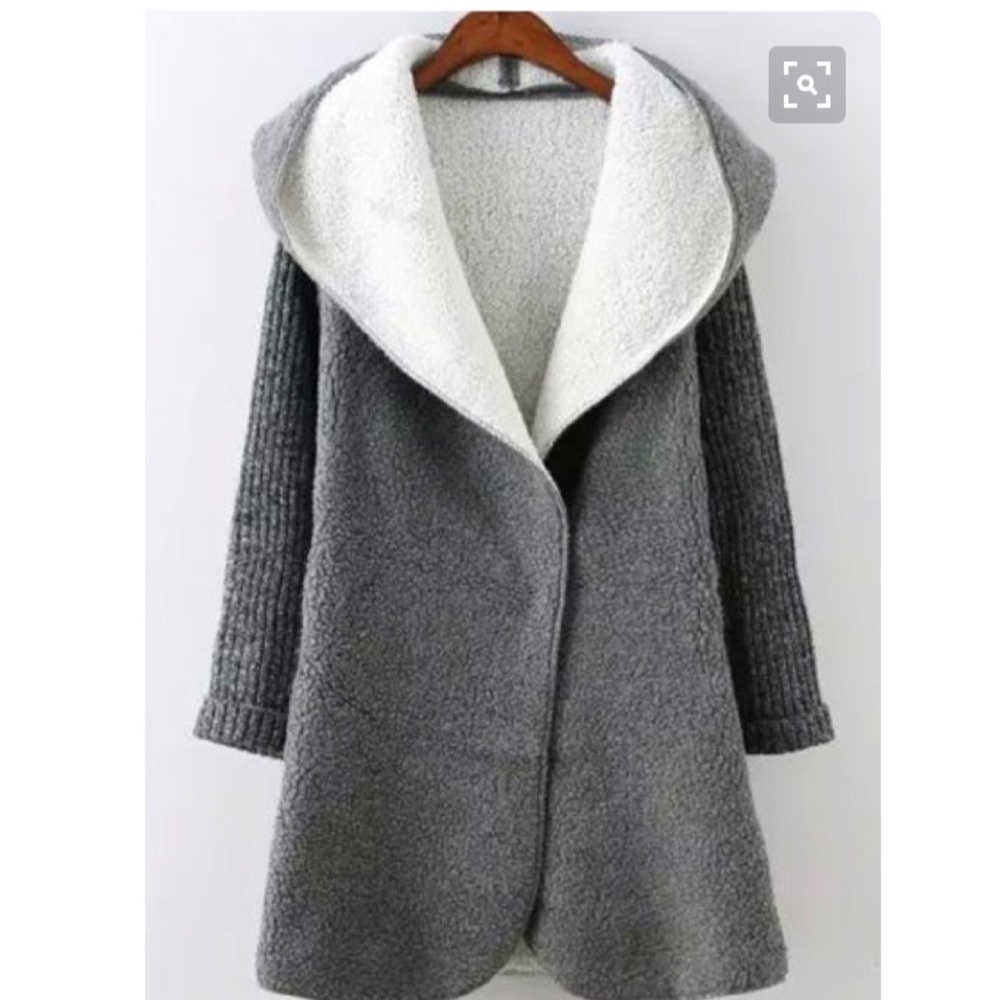 SOLD!! Hooded Sherpa Sweater Coat