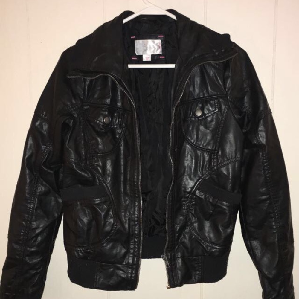 Black leather jacket