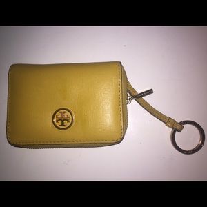 Tory Burch Robinson Zip coin/card case in yellow