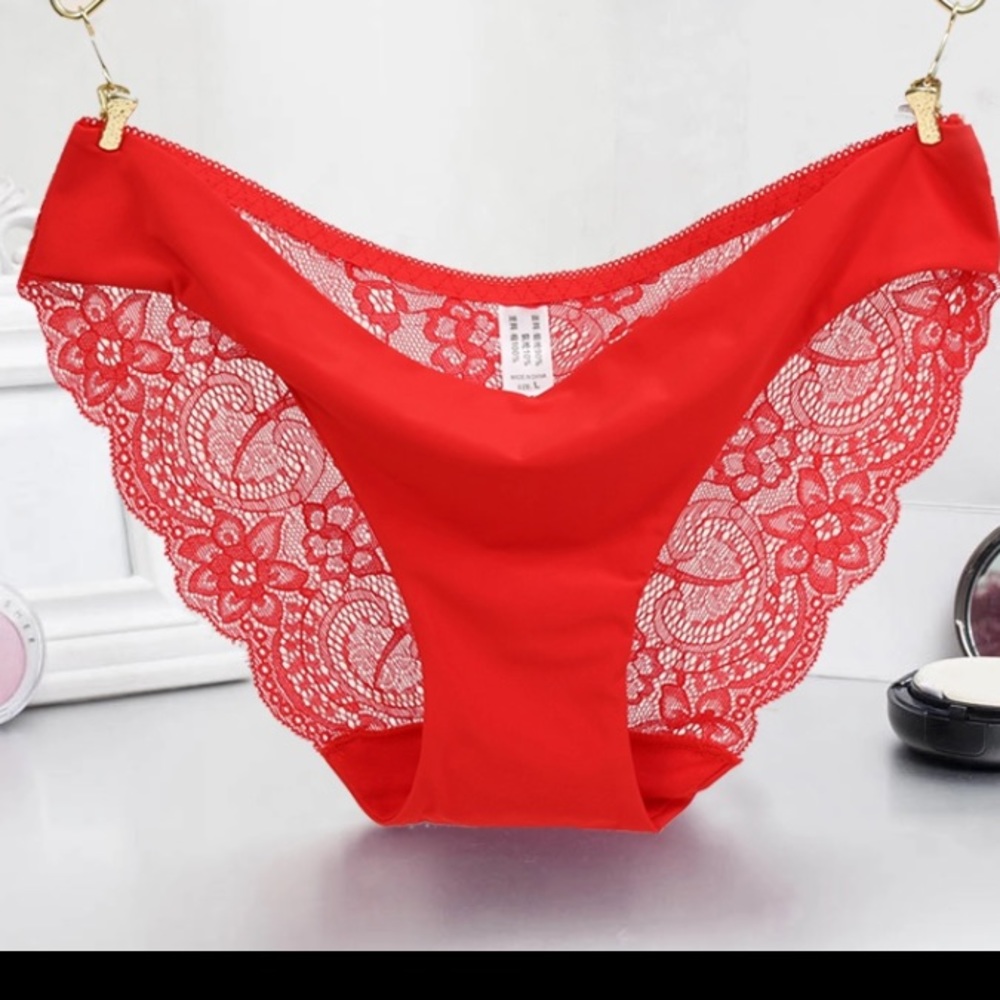 2 pair Red lace panties