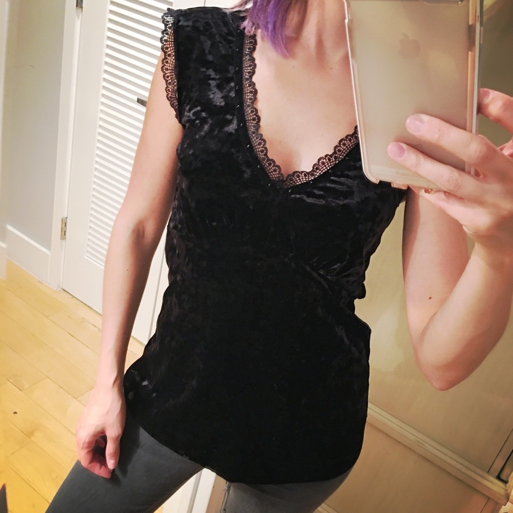 DKNY Velvet Lace Top