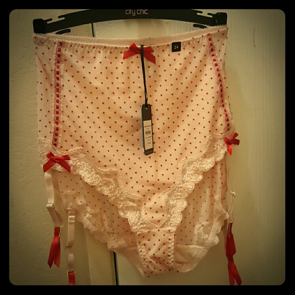 Confetti panties with garters polka dot size 24 - Picture 1 of 6