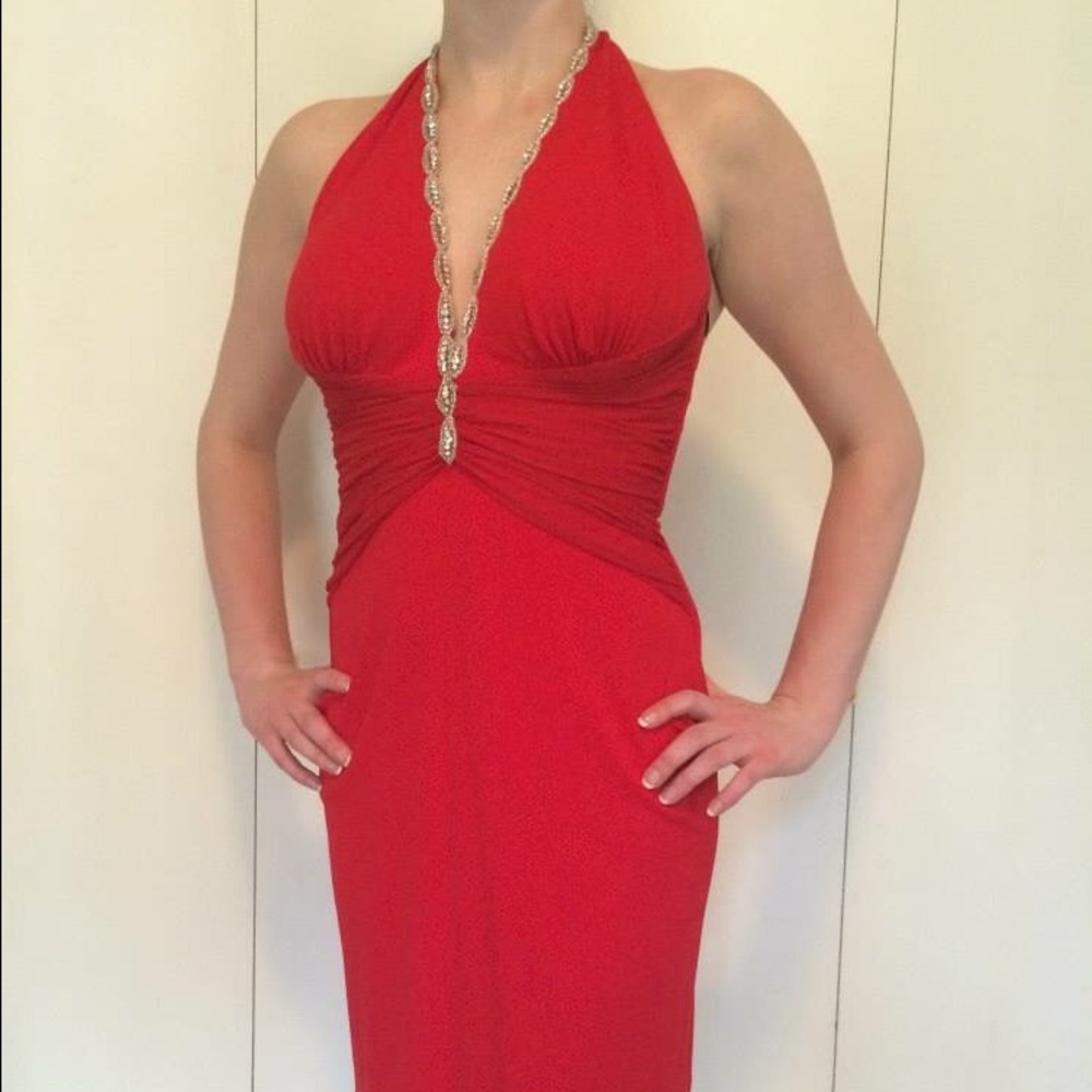 Red Nicole Batki Cocktail Dress