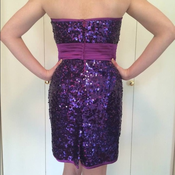 Purple Sequin Cocktail Dress - Picture 2 of 2