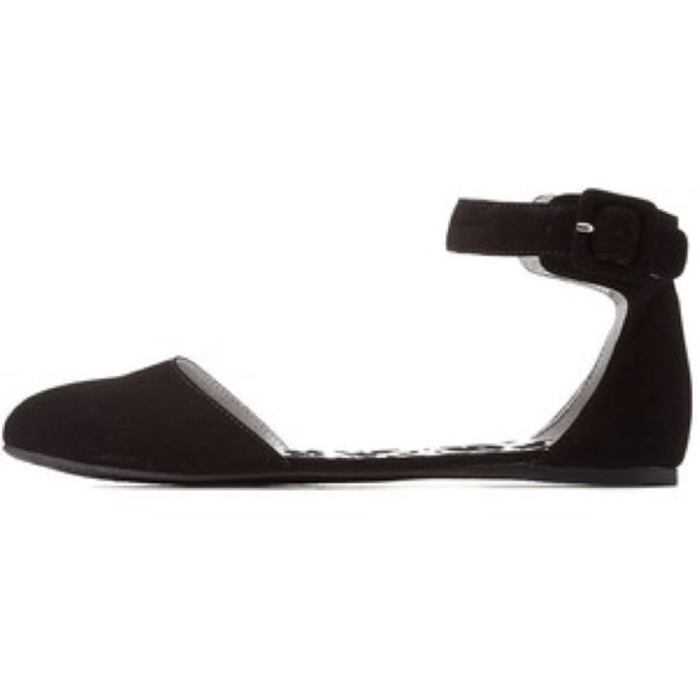 Charlotte Russe Ankle Strap Black Flats