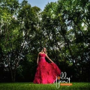 Hot Pink Feather Pageant Gown