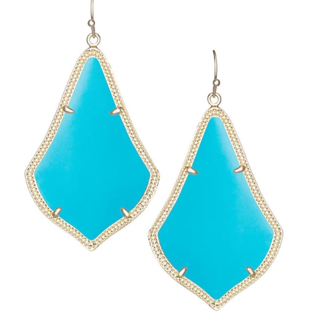 Kendra Scott Alexandra gold earrings in turquoise