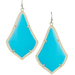 Kendra Scott Alexandra gold earrings in turquoise