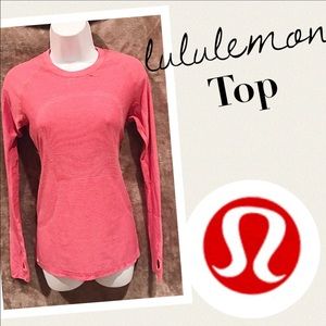 lululemon athletica Tops - Lululemon salmon color long sleeve runner top lululemon athletica Tops - Lululemon salmon color long sleeve runner top