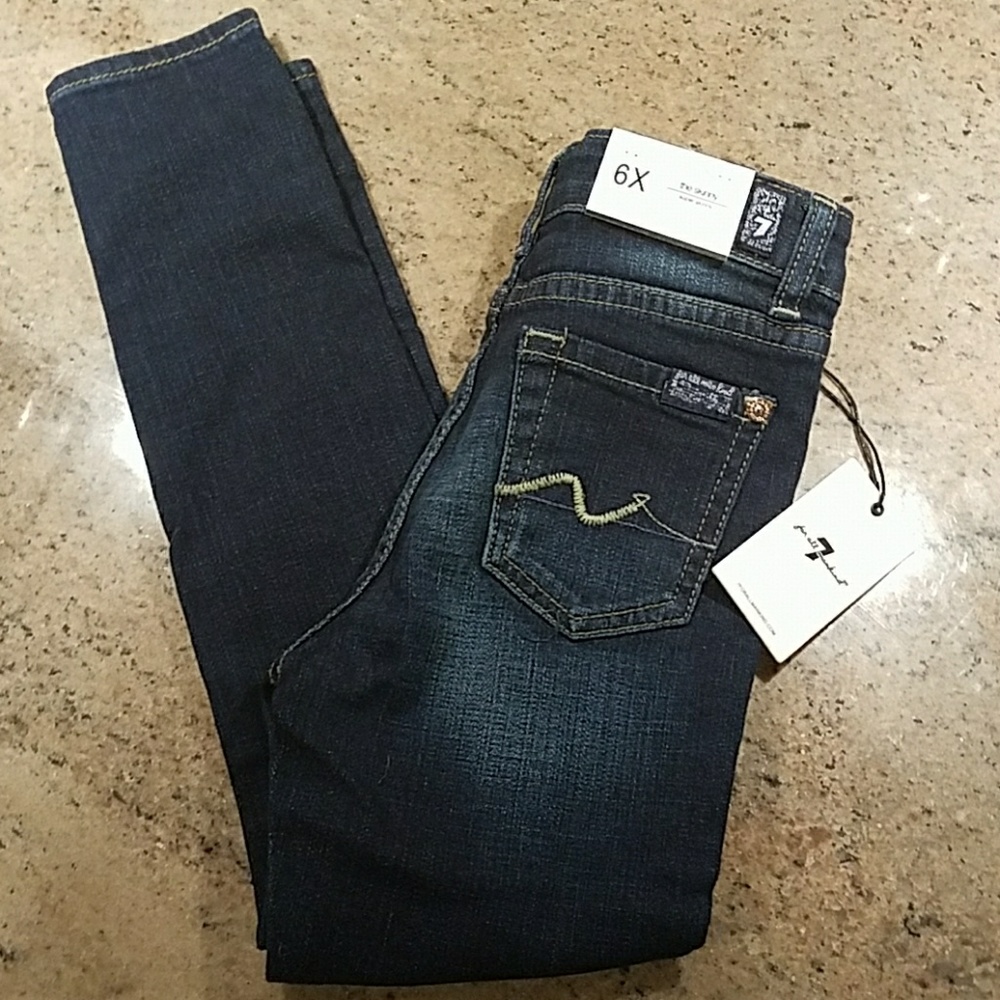 7 for all mankind girls skinny jeans 6x nwt