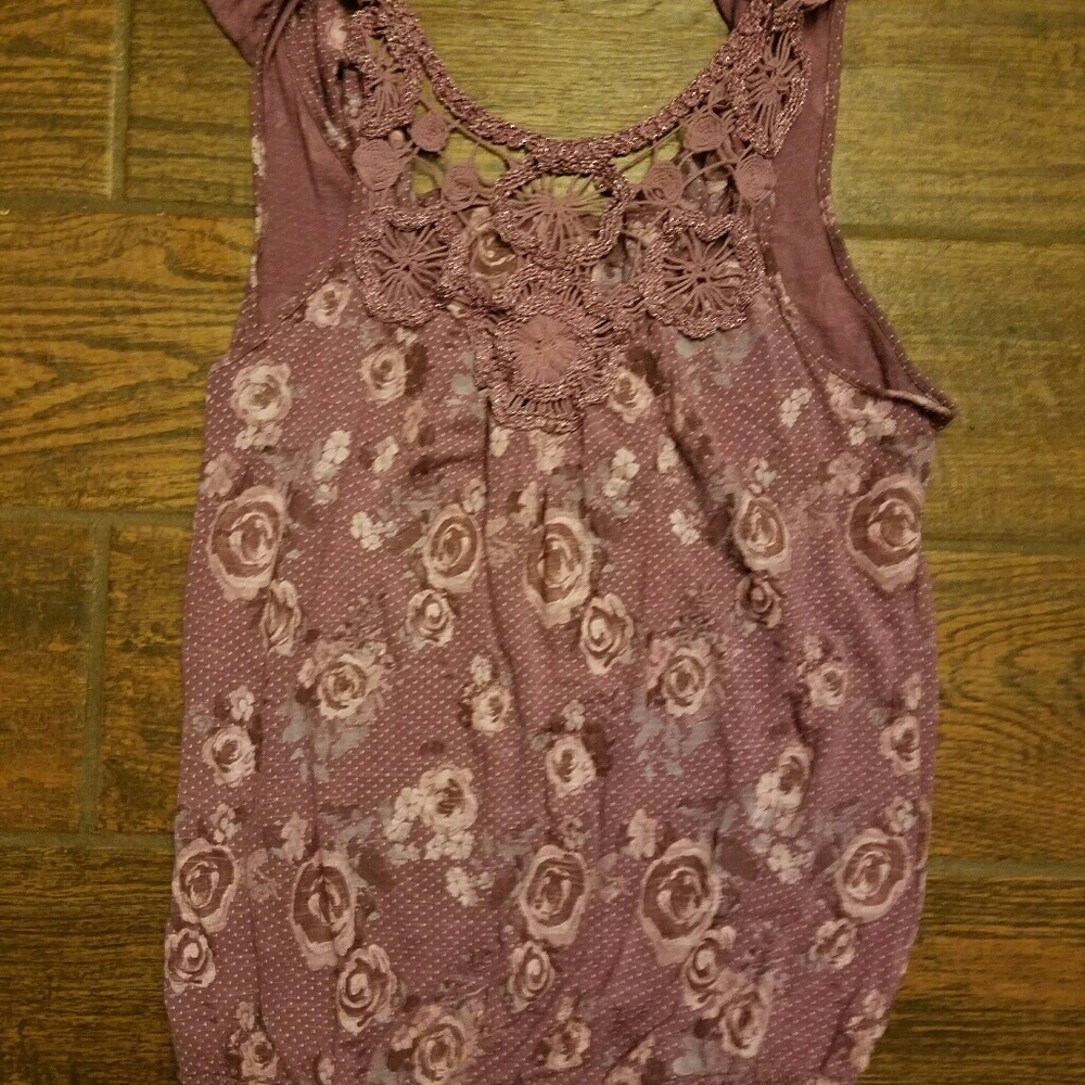 Floral Lace Back Tank