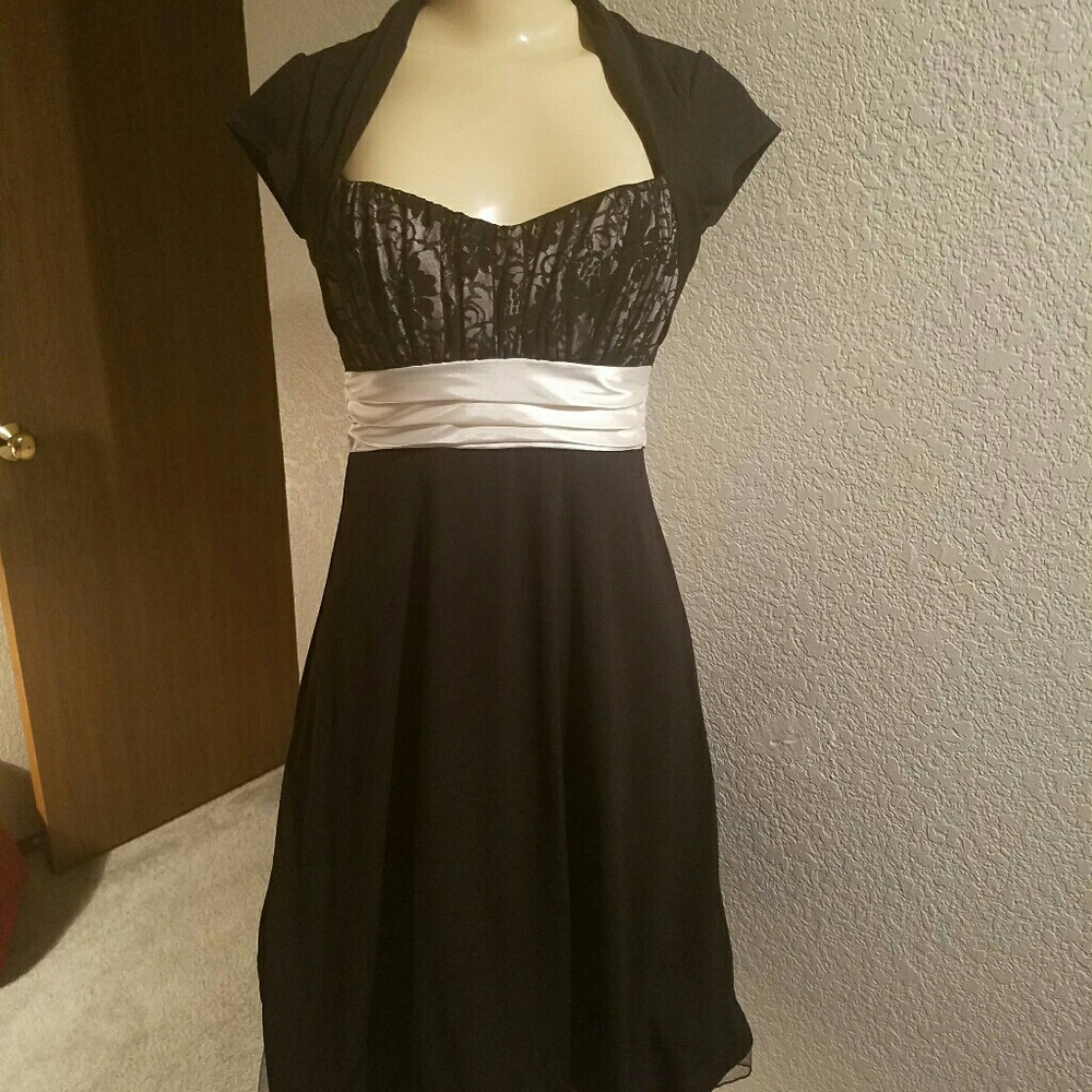 Black and white cocktail dress