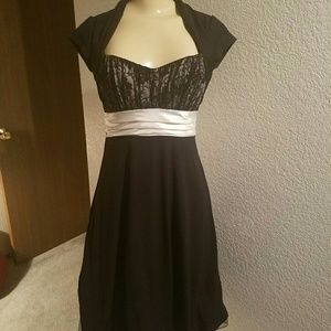 Black and white cocktail dress