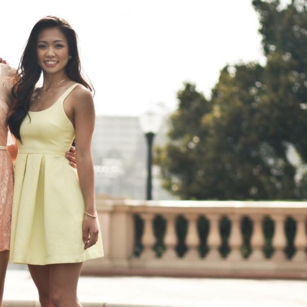 Zara Yellow Jacquered Dress