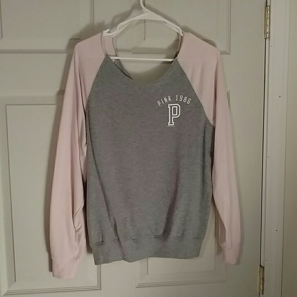 PINK Victoria's Secret Tops - Pink off the shoulder sweatshirt