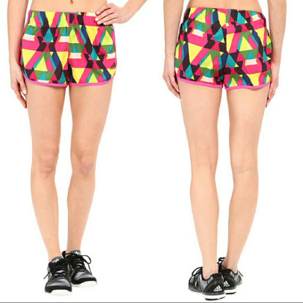 ADIDAS Neon Block Patterned Climalite Shorts