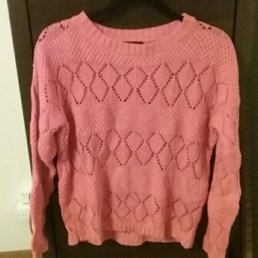 Sandy Orange Crochet Sweater Blouse