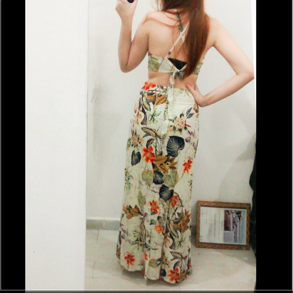 Maxi Sexy Cross Backless Floral Dress - Picture 5 of 5